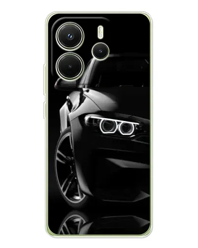 Чехол для Xiaomi Redmi Note 14 4G (EU) с картинкой «Черная BMW — профиль» Чехол для Xiaomi Redmi Note 14 4G (EU) с картинкой «Черная BMW — профиль»