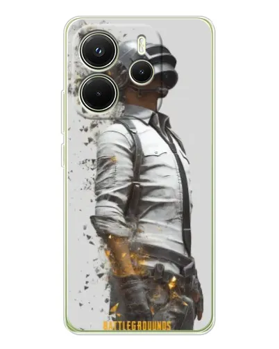 Чехол для Xiaomi Redmi Note 14 4G (EU) с картинкой «PUBG — боец в пыли»