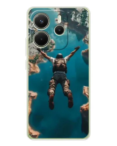 Чехол для Xiaomi Redmi Note 14 4G (EU) с картинкой «PUBG — свободное падение»