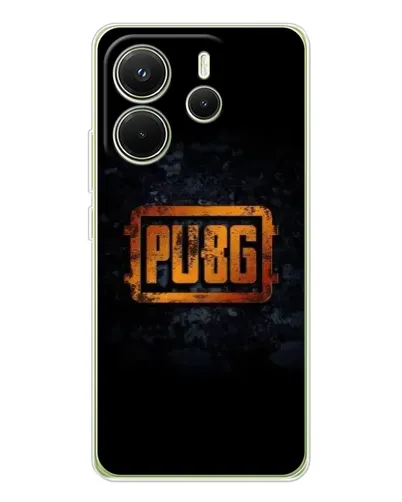 Чехол для Xiaomi Redmi Note 14 4G (EU) с картинкой «PUBG — золотой логотип»