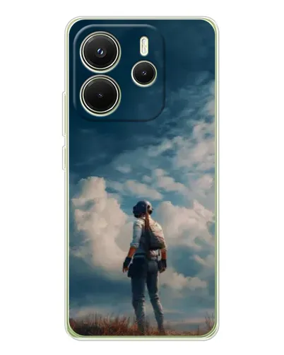 Чехол для Xiaomi Redmi Note 14 4G (EU) с картинкой «Герой PUBG на скале»