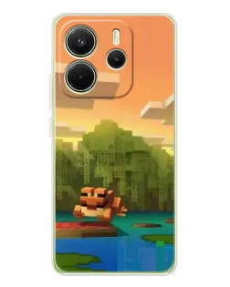 Чехол для Xiaomi Redmi Note 14 4G (EU) с картинкой «Майнкрафт закат солнца» Чехол для Xiaomi Redmi Note 14 4G (EU) с картинкой «Майнкрафт закат солнца»