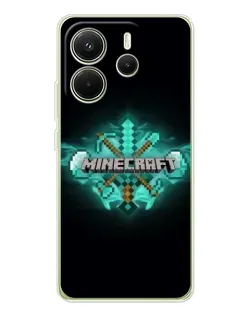 Чехол для Xiaomi Redmi Note 14 4G (EU) с картинкой «Minecraft Diamond лого» Чехол для Xiaomi Redmi Note 14 4G (EU) с картинкой «Minecraft Diamond лого»