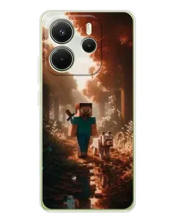 Чехол для Xiaomi Redmi Note 14 4G (EU) с картинкой «Стив в лесу» Чехол для Xiaomi Redmi Note 14 4G (EU) с картинкой «Стив в лесу»