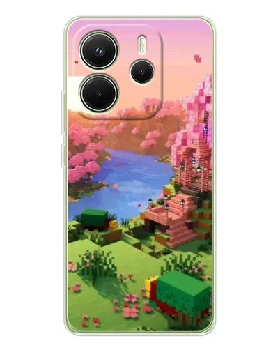 Чехол для Xiaomi Redmi Note 14 4G (EU) с картинкой «Розовое дерево Minecraft»