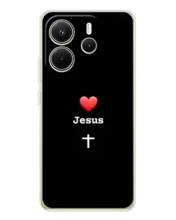Чехол для Xiaomi Redmi Note 14 4G (EU) с картинкой «Сердце - Jesus» Чехол для Xiaomi Redmi Note 14 4G (EU) с картинкой «Сердце - Jesus»