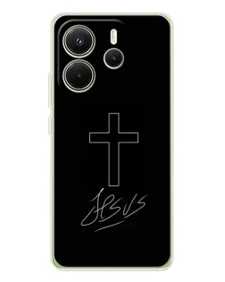Чохол для Xiaomi Redmi Note 14 4G (EU) з картинкою «Графічний хрест Jesus»