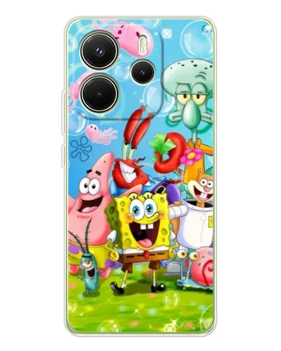 Чехол для Xiaomi Redmi Note 14 4G (EU) с картинкой «Губка Боб и друзья» Чехол для Xiaomi Redmi Note 14 4G (EU) с картинкой «Губка Боб и друзья»