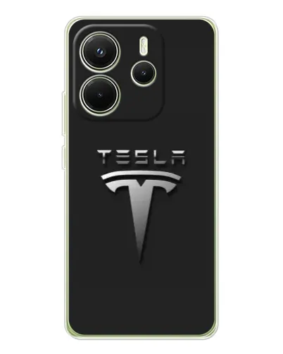 Чохол для Xiaomi Redmi Note 14 4G (EU) з картинкою «Сталевий логотип Tesla» Чохол для Xiaomi Redmi Note 14 4G (EU) з картинкою «Сталевий логотип Tesla»