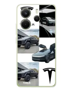 Чохол для Xiaomi Redmi Note 14 4G (EU) з картинкою «Колаж Cybertruck Tesla» Чохол для Xiaomi Redmi Note 14 4G (EU) з картинкою «Колаж Cybertruck Tesla»