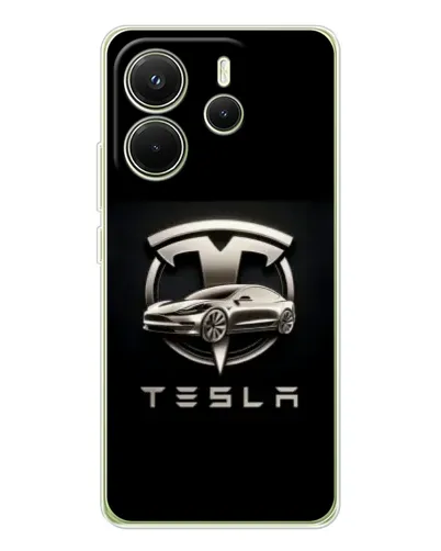 Чохол для Xiaomi Redmi Note 14 4G (EU) з картинкою «Tesla — срібне авто» Чохол для Xiaomi Redmi Note 14 4G (EU) з картинкою «Tesla — срібне авто»