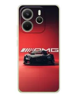 Чехол для Xiaomi Redmi Note 14 4G (EU) с картинкой «Mercedes AMG — красная линия»