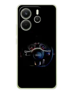 Чехол для Xiaomi Redmi Note 14 4G (EU) с картинкой «Салон Audi — руль» Чехол для Xiaomi Redmi Note 14 4G (EU) с картинкой «Салон Audi — руль»
