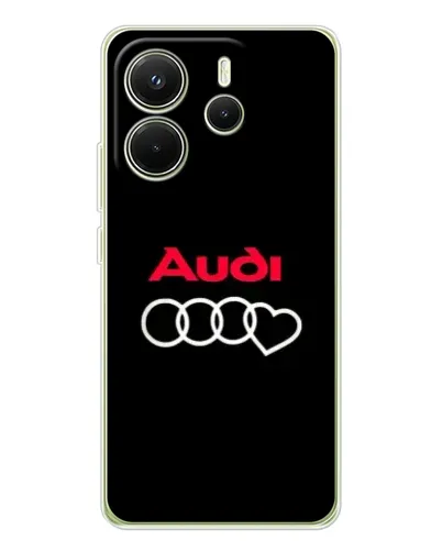 Чехол для Xiaomi Redmi Note 14 4G (EU) с картинкой «Логотип Audi Heart»