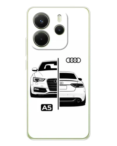Чехол для Xiaomi Redmi Note 14 4G (EU) с картинкой «Audi — контрастный дизайн»