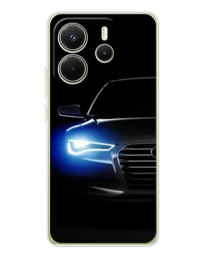 Чехол для Xiaomi Redmi Note 14 4G (EU) с картинкой «Неоновый взгляд Audi»