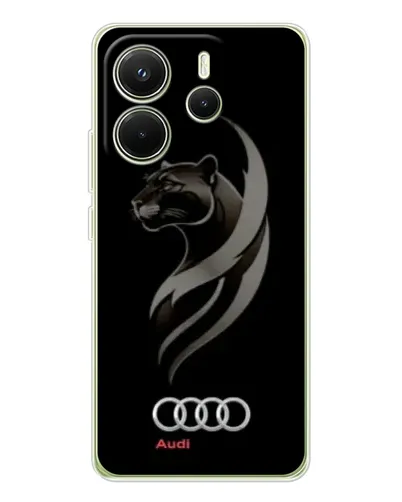 Чехол для Xiaomi Redmi Note 14 4G (EU) с картинкой «Графика — пантера и Audi»