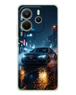 Чехол для Xiaomi Redmi Note 14 4G (EU) с картинкой «Ночной город и Audi» Чехол для Xiaomi Redmi Note 14 4G (EU) с картинкой «Ночной город и Audi»