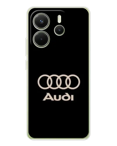 Чехол для Xiaomi Redmi Note 14 4G (EU) с картинкой «Audi — золотой логотип»