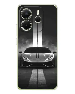 Чехол для Xiaomi Redmi Note 14 4G (EU) с картинкой «Lamborghini симметрия дорог»