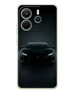 Чехол для Xiaomi Redmi Note 14 4G (EU) с картинкой «Черный Lamborghini Aventador»