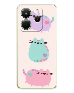 Чехол для Xiaomi Redmi Note 14 4G (EU) с картинкой «Pusheen трио» Чехол для Xiaomi Redmi Note 14 4G (EU) с картинкой «Pusheen трио»