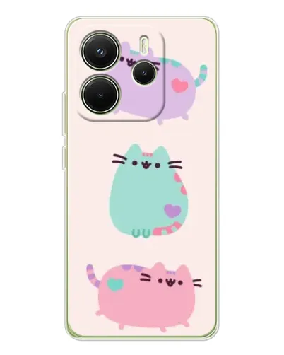 Чехол для Xiaomi Redmi Note 14 4G (EU) с картинкой «Pusheen трио» Чехол для Xiaomi Redmi Note 14 4G (EU) с картинкой «Pusheen трио»