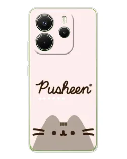 Чехол для Xiaomi Redmi Note 14 4G (EU) с картинкой «Pusheen логотип» Чехол для Xiaomi Redmi Note 14 4G (EU) с картинкой «Pusheen логотип»