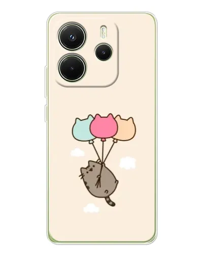 Чехол для Xiaomi Redmi Note 14 4G (EU) с картинкой «Пушин на шариках» Чехол для Xiaomi Redmi Note 14 4G (EU) с картинкой «Пушин на шариках»