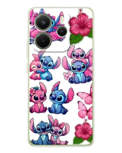 Чехол для Xiaomi Redmi Note 14 4G (EU) с картинкой «Стикеры Stitch и Angel»