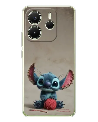 Чехол для Xiaomi Redmi Note 14 4G (EU) с картинкой «Стич на коричневом фоне»