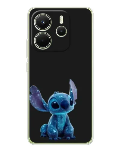 Чехол для Xiaomi Redmi Note 14 4G (EU) с картинкой «Стич на черном»