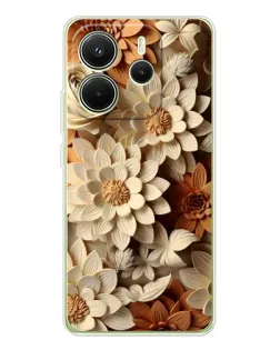 Чехол для Xiaomi Redmi Note 14 4G (EU) с картинкой «Бежевый флористический декор» Чехол для Xiaomi Redmi Note 14 4G (EU) с картинкой «Бежевый флористический декор»