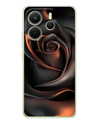 Чехол для Xiaomi Redmi Note 14 4G (EU) с картинкой «Шелковая черная роза»