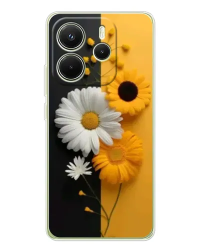 Чехол для Xiaomi Redmi Note 14 4G (EU) с картинкой «Подсолнух и ромашка»