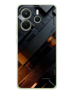 Чехол для Xiaomi Redmi Note 14 4G (EU) с картинкой «Черные геометрические блоки»