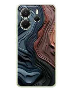 Чехол для Xiaomi Redmi Note 14 4G (EU) с картинкой «Цветные волны каньона»