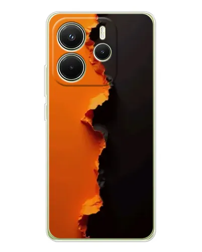 Чехол для Xiaomi Redmi Note 14 4G (EU) с картинкой «Оранжевый разлом»