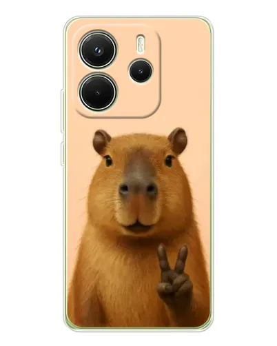 Чехол для Xiaomi Redmi Note 14 4G (EU) с картинкой «Капибара виктория»