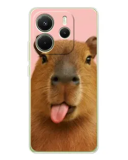 Чехол для Xiaomi Redmi Note 14 4G (EU) с картинкой «Капибара с языком» Чехол для Xiaomi Redmi Note 14 4G (EU) с картинкой «Капибара с языком»