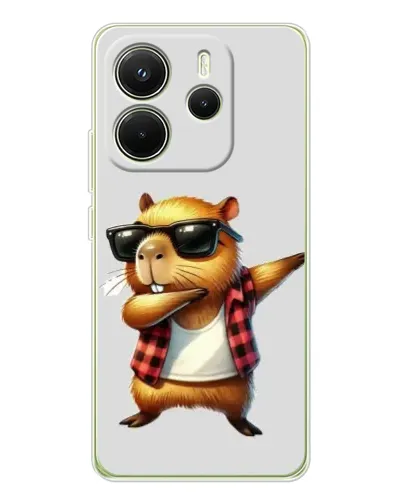 Чехол для Xiaomi Redmi Note 14 4G (EU) с картинкой «Капибара рэпер даб»