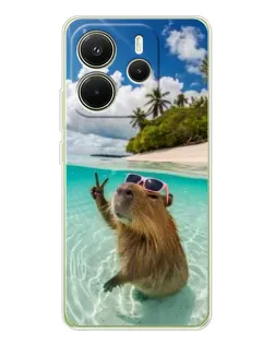 Чехол для Xiaomi Redmi Note 14 4G (EU) с картинкой «Капибара на море» Чехол для Xiaomi Redmi Note 14 4G (EU) с картинкой «Капибара на море»