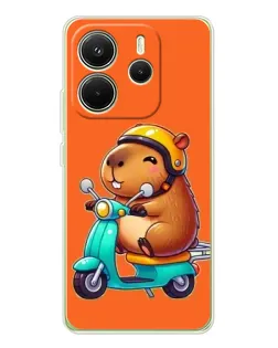 Чехол для Xiaomi Redmi Note 14 4G (EU) с картинкой «Капибара на скутере» Чехол для Xiaomi Redmi Note 14 4G (EU) с картинкой «Капибара на скутере»