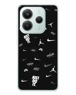 Чехол для Xiaomi Redmi Note 14 5G с картинкой «Nike Black Pattern» Чехол для Xiaomi Redmi Note 14 5G с картинкой «Nike Black Pattern»