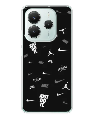 Чехол для Xiaomi Redmi Note 14 5G с картинкой «Nike Black Pattern» Чехол для Xiaomi Redmi Note 14 5G с картинкой «Nike Black Pattern»