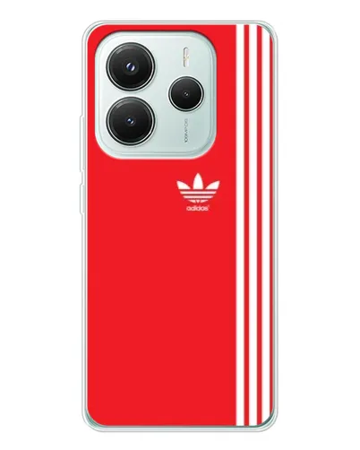 Чехол для Xiaomi Redmi Note 14 5G с картинкой «Красный минимализм Adidas»
