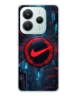 Чехол для Xiaomi Redmi Note 14 5G с картинкой «Техногенный стиль Nike»