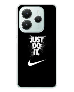 Чехол для Xiaomi Redmi Note 14 5G с картинкой «Текстовый принт Nike»