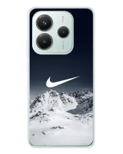 Чехол для Xiaomi Redmi Note 14 5G с картинкой «Nike — зимние горы»