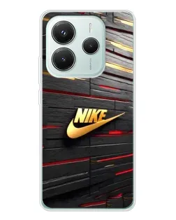 Чехол для Xiaomi Redmi Note 14 5G с картинкой «Золотой Nike на металле»